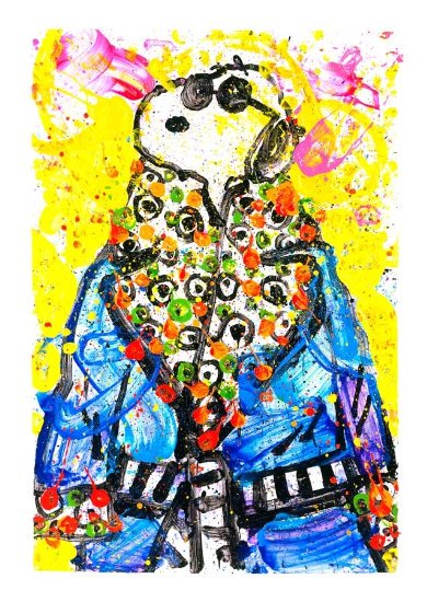 トム・エバハート 『Wearing Jim Dine - Snoopy (Parlor Edition) Giclee』スヌーピー ミックスドメディア  ジークレー ピーナッツ Tom Everhart シルクスクリーン Giclee