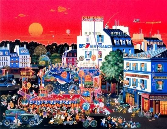 【年末大放出!】 ヒロ・ヤマガタ 『Circus in the Square』 シルクスクリーン 直筆サイン入り シリアルナンバー Hiro  Yamagata