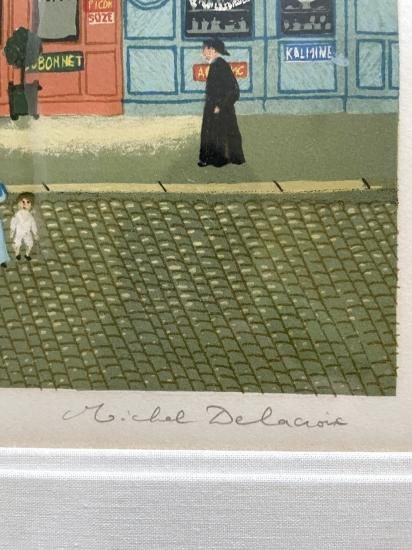 ドラクロワ 「モンサンミッシェル」 リトグラフ サイン　エディション 保証書 ミッシェル ドラクロワ（Michel DELACROIX）「花市場（フラワー