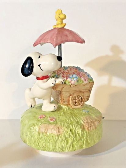 ピーナッツ（スヌーピー） Schmid オルゴールフィギュア スヌーピー ウッドストック ヴィンテージ Snoopy Peanuts