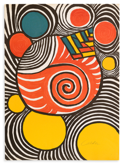 アレクサンダー・カルダー 『Clown』 限定版リトグラフ 直筆サイン 本物証明書付属 Alexander Calder 版画 絵画 彫刻家 モービル  美術品