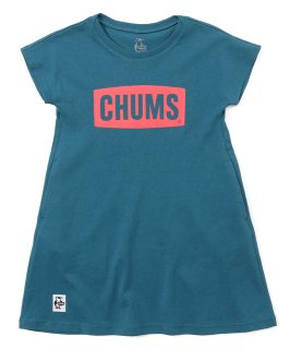 Kid's CHUMS Logo Dress   (Teal Blue)