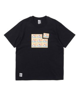 Booby Mail Stamps T-Shirt (Black)  (Black)