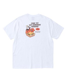CHUMS Burger Shop T-Shirt (White)  (White)
