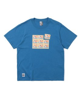 Booby Mail Stamps T-Shirt (Blue)  (Blue)