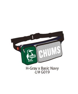 3ポーチ ボディ バッグ スウェット ナイロン (H-Gray/Basic Navy)