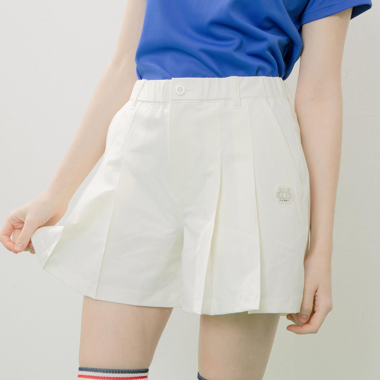 撥水プリーツキュロットパンツ