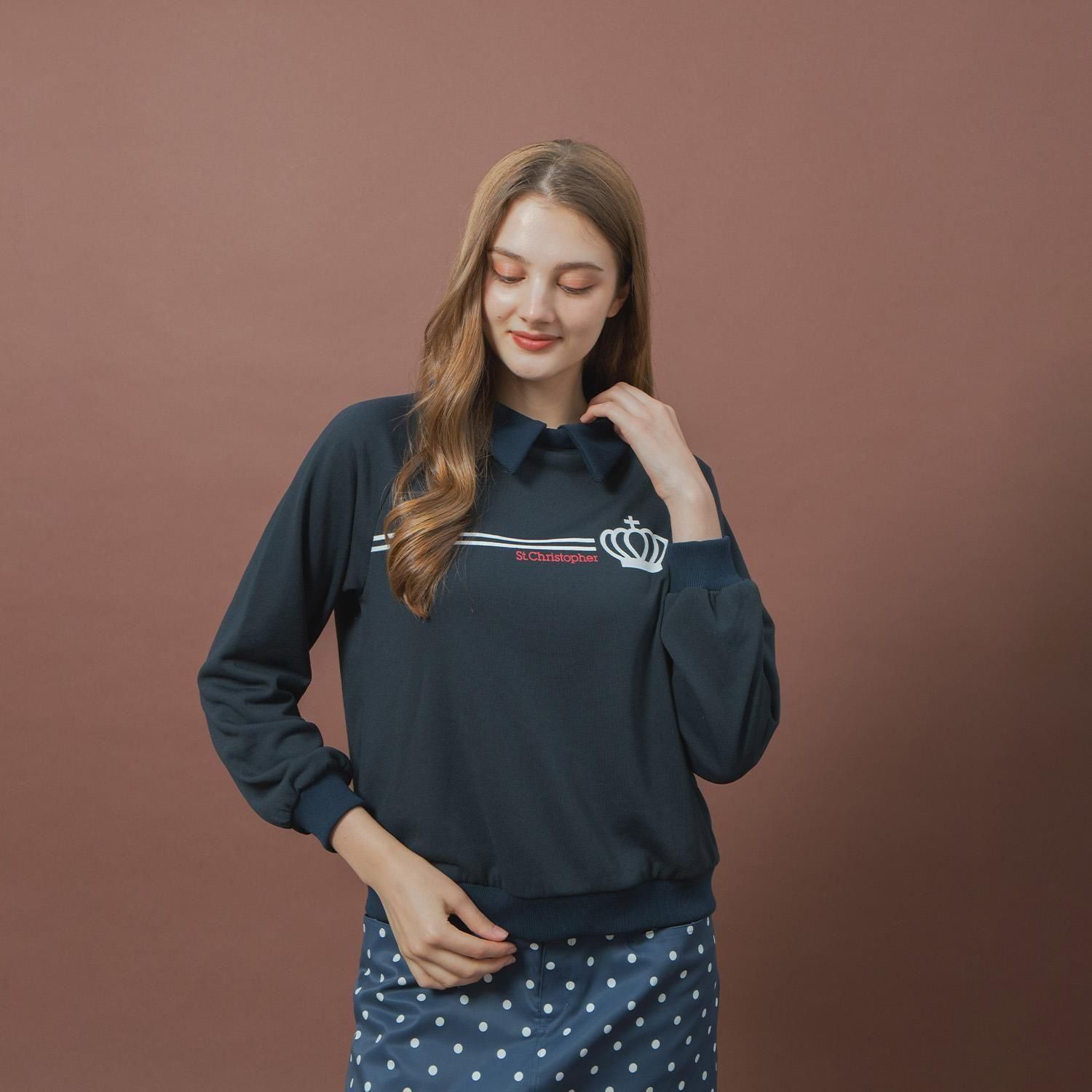 襟付きカジュアルプルオーバー