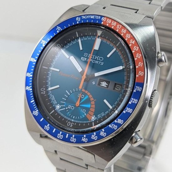 【落ち着いたデザイン】セイコー5 メンズ腕時計 ブルー 自動巻き ヴィンテージ