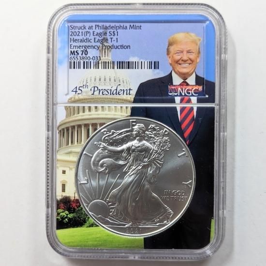 モダンコイン緊急生産 2021年 イーグル 1ドル銀貨 PCGS MS70