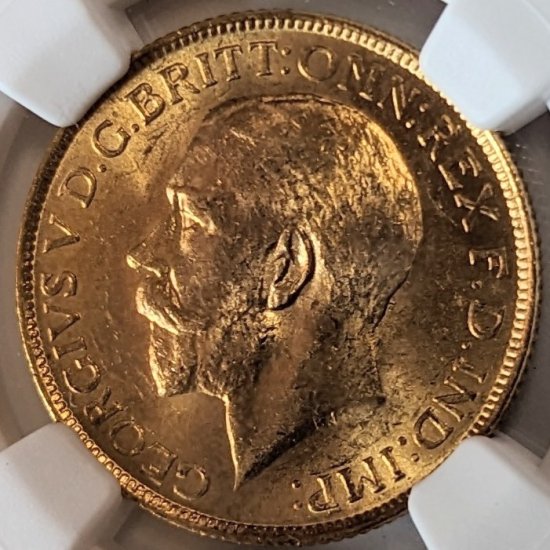 1915年 オーストラリア ジョージ5世 ソブリン 金貨 ＮGC MS 64-