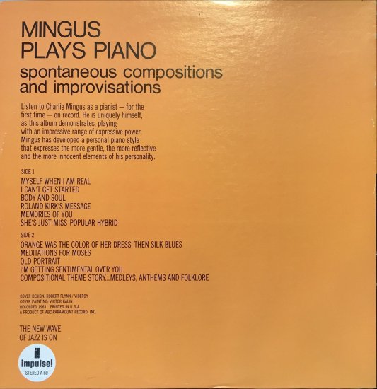 CHARLES MINGUS / MINGUS PLAYS PIANO - KANKO RECORD