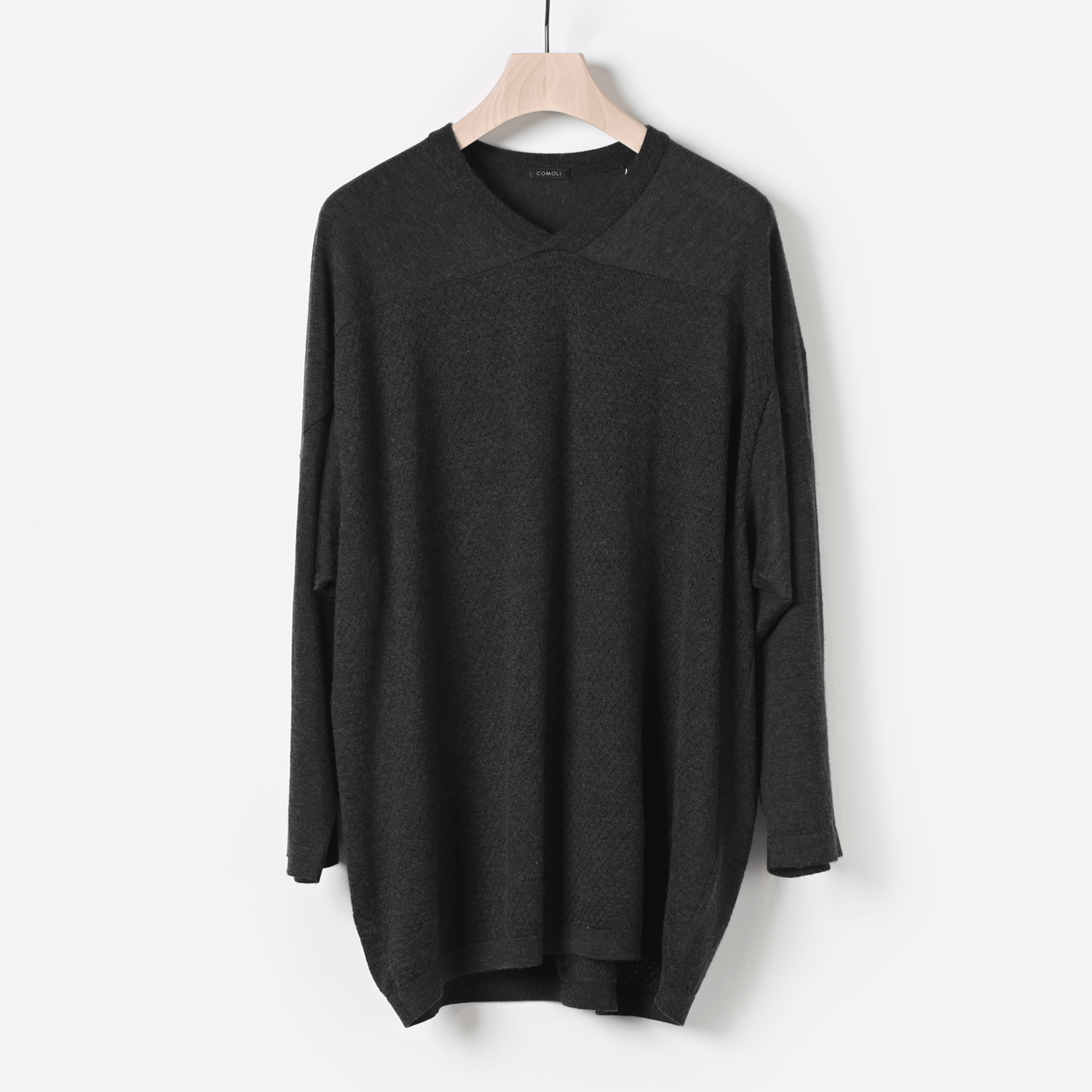 COMOLI | カシミヤシルクメッシュニット（charcoal）- BARD