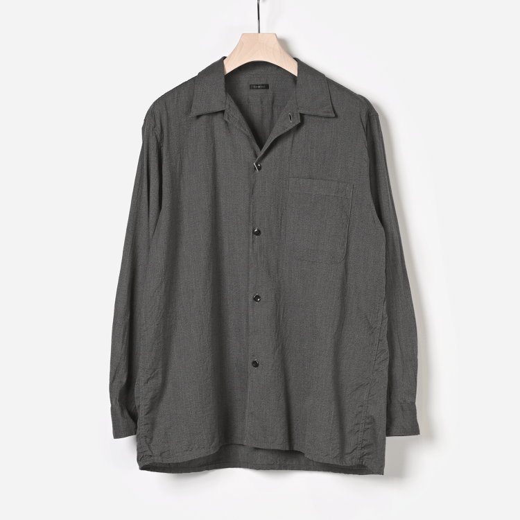 ヨリ杢オープンカラーシャツ（gray）