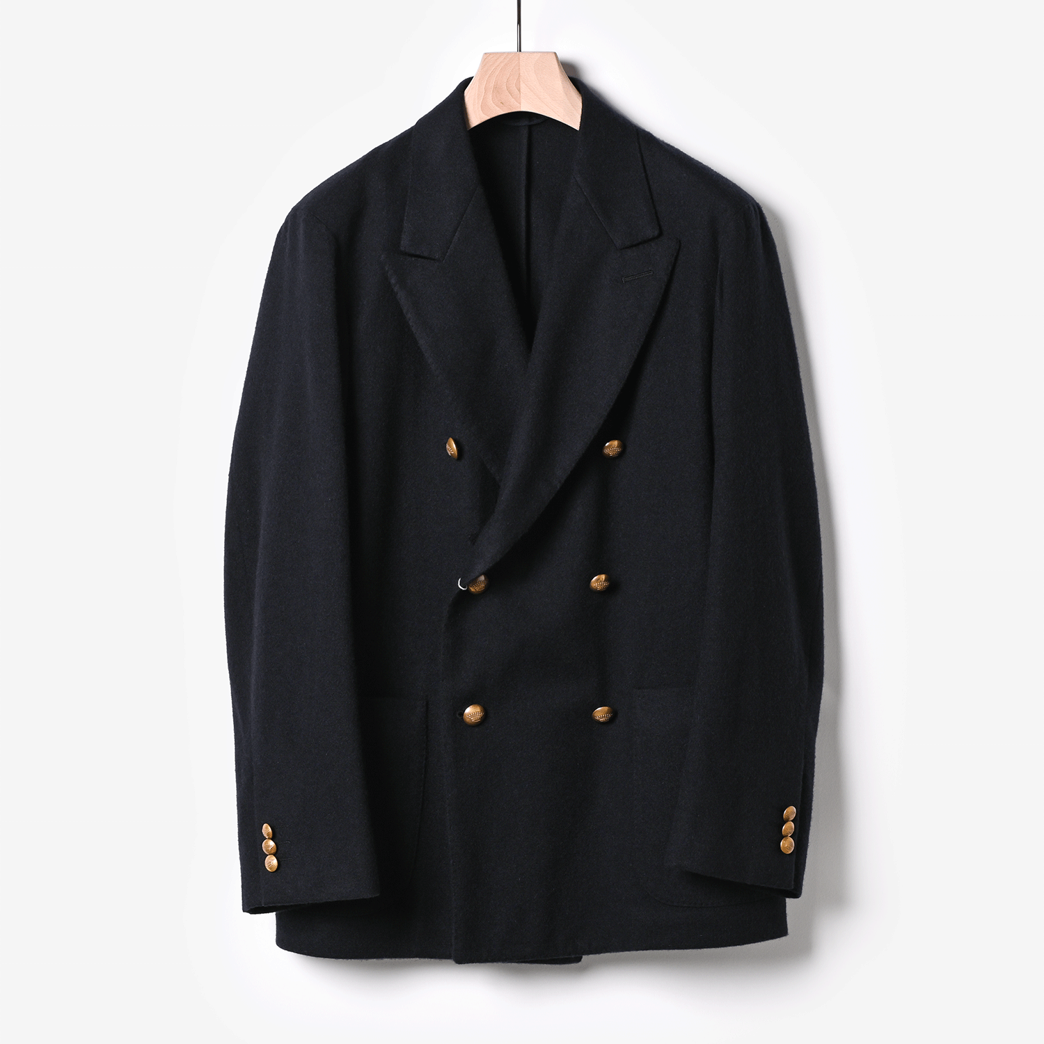 COMOLI | カシミヤネイビーダブルブレザー（navy）- BARD