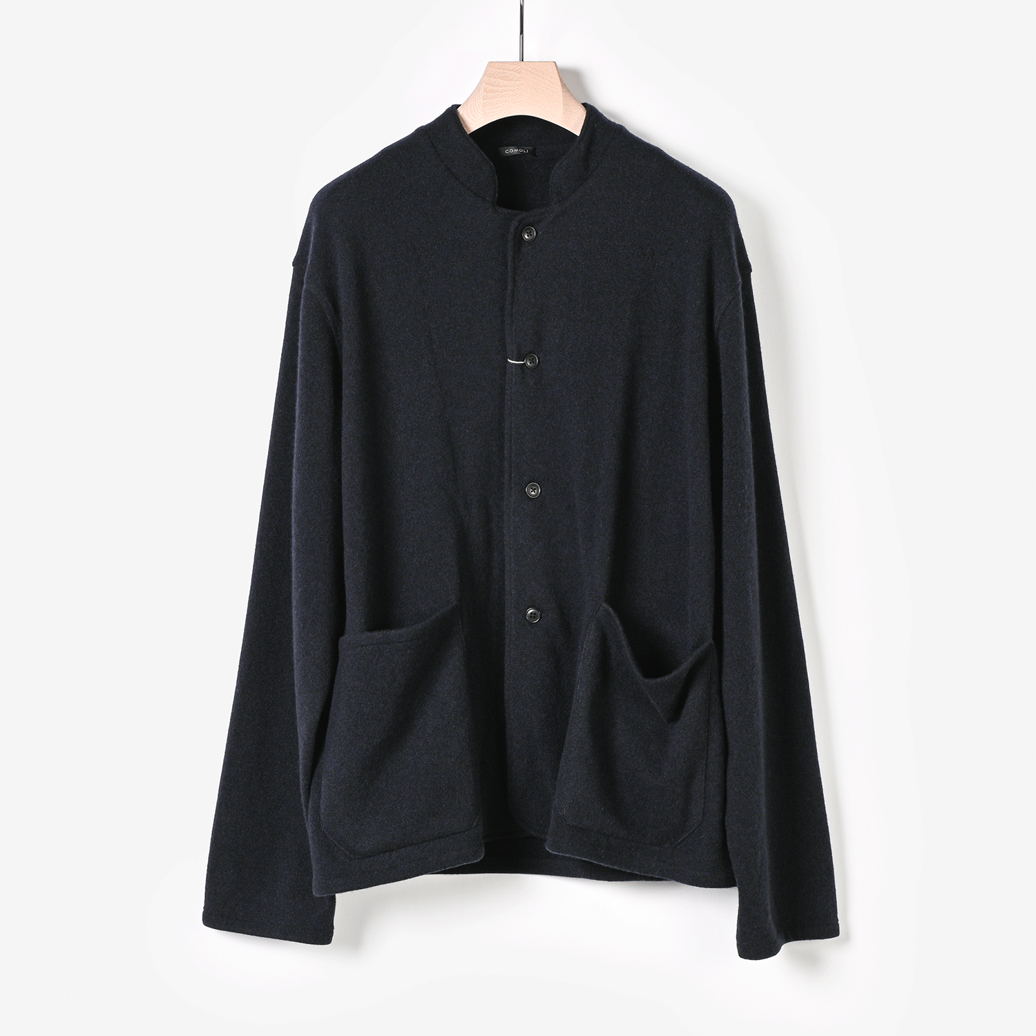 W03-06004comoli 22aw カシミヤ スタンドカラーニットジャケット サイズ3