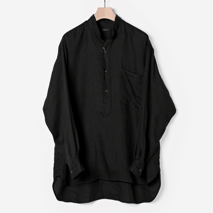 リネンWクロスプルオーバーシャツ（black）
