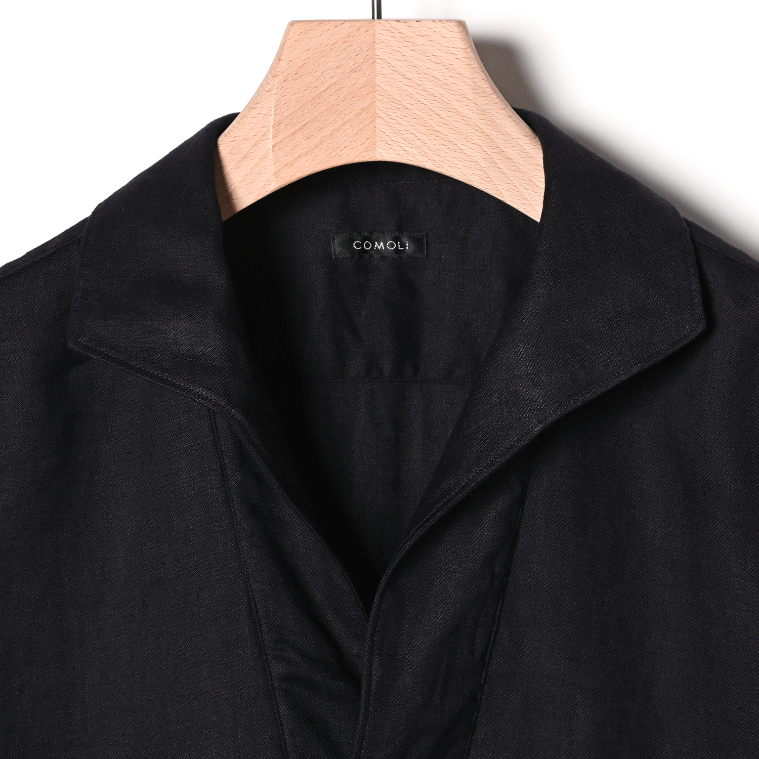 COMOLI | リネンツイルスキッパーシャツ（navy）- BARD