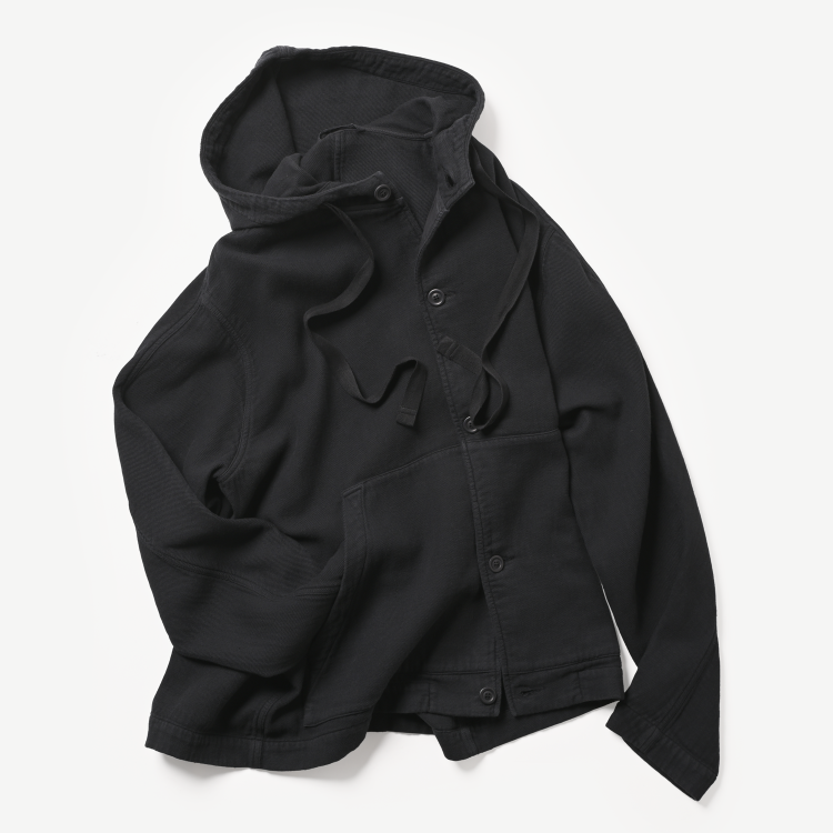 WORKER HOODIE - WOOL COTblack