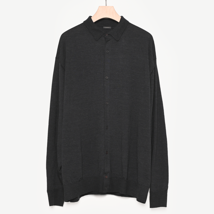 comoli 22aw 別注　カーディガン COMOLI 25AW 9月12日(金) 発売 . ウール 衿つき カーディガン