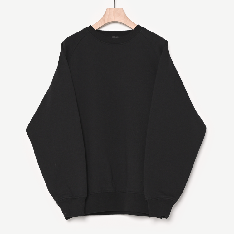 コットン裏毛クルーネック(black)