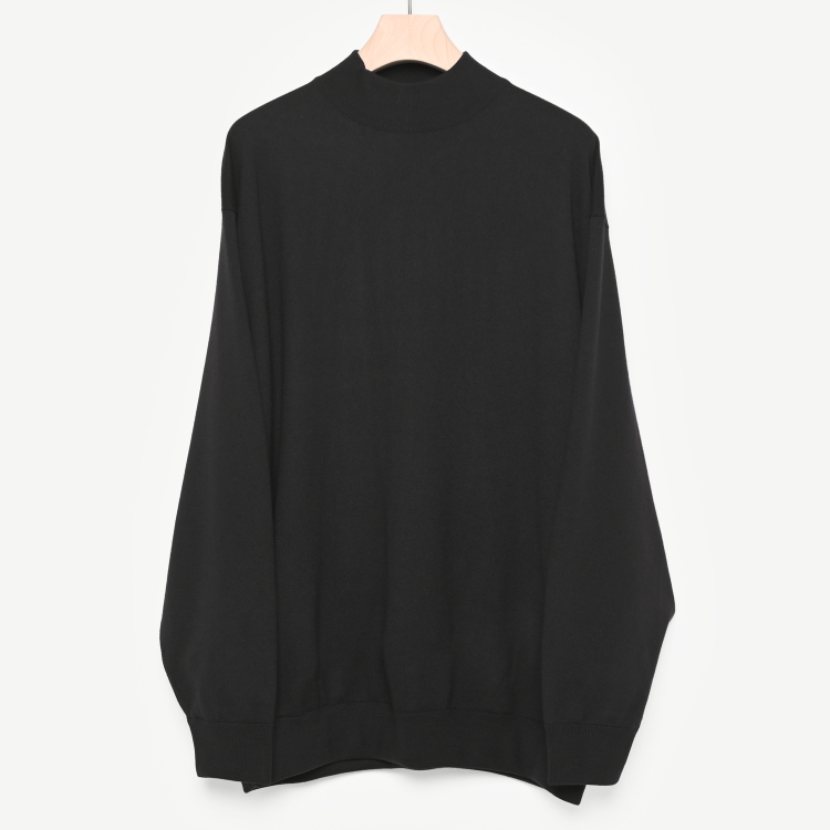 ウールモックネックニット(black)