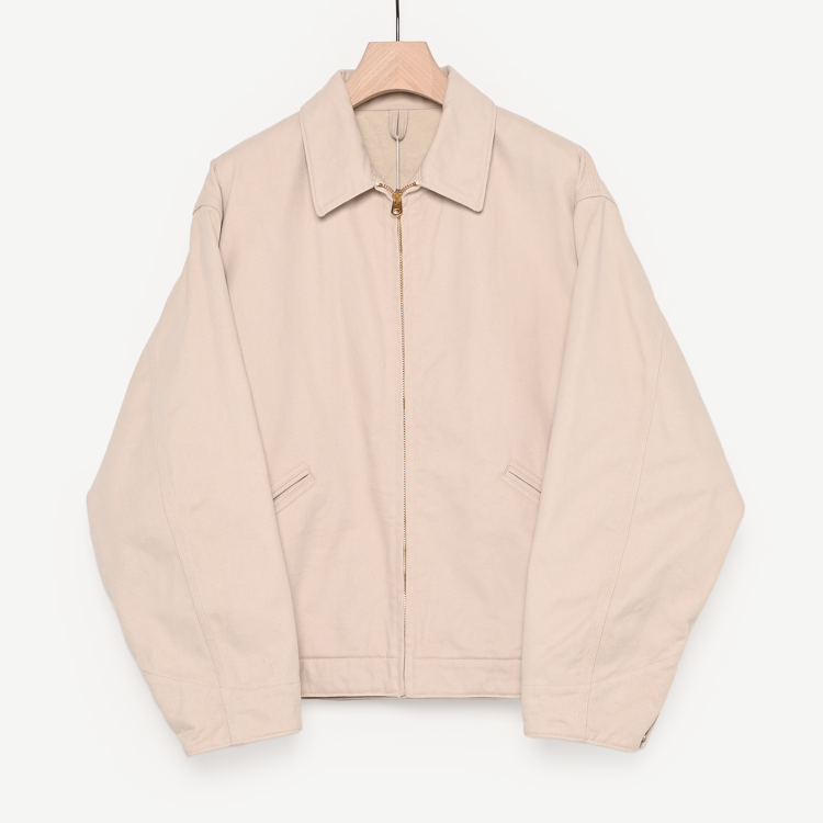 コットンツイルジップショートジャケット(ivory)