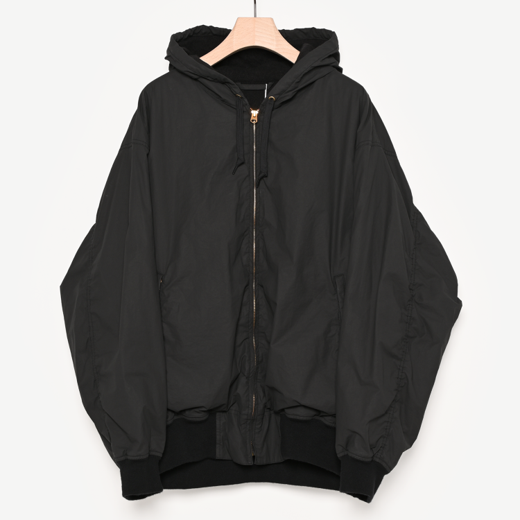 コットンナイロンジップパーカ(black)