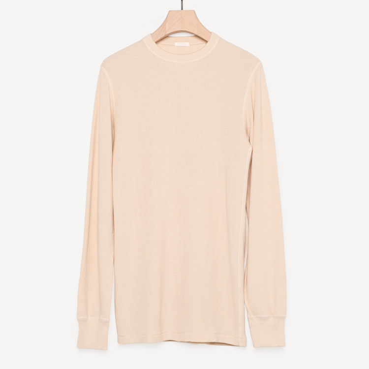 コットンカシミヤベースレイヤー長袖クルー(ecru)