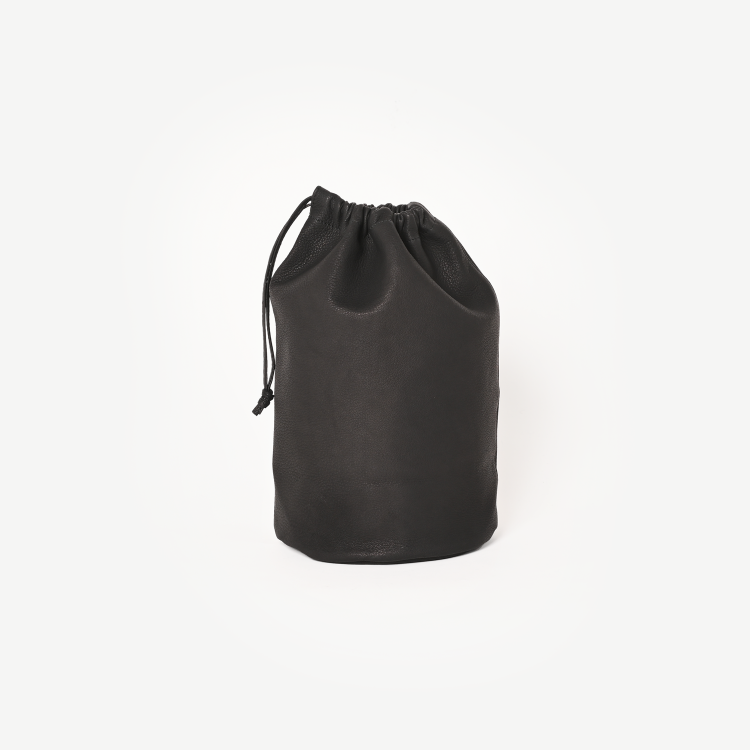 DA129 DOUBLE FACED CYLINDER DRAWSTRING POUCHblack