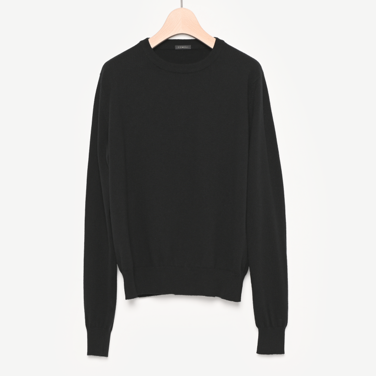 カシミヤクルーネックニット(black)