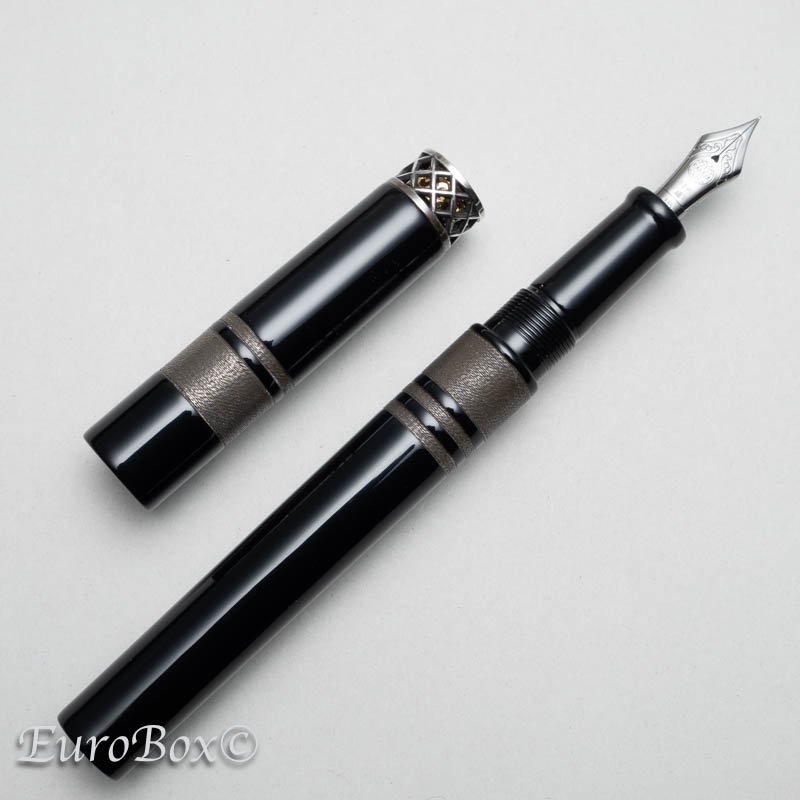 中屋万年筆 20周年記念 黒呂色/銀糸巻 NAKAYA 20th Anniversary 