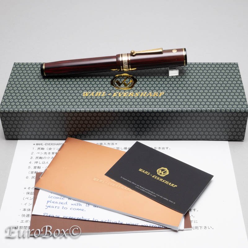 ウォール・エバーシャープ 万年筆 デコバンド エボナイト ローズウッド WAHL EVERSHARP DECOBAND Rose Wood  Ebonite - ユーロボックス - Euro Box