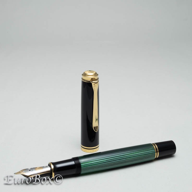 ペリカン 万年筆 スーベレーン M1000 グリーンストライプ 森山研ぎ Pelikan Souveran M1000 Green Stripe -  Euro Box