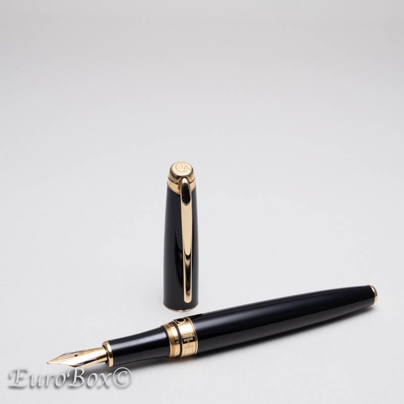 カランダッシュ 万年筆 レマン コレクション エボニーブラック ゴールドトリム CARAN d'ACHE Leman Ebony Black  Lacquer Gold Trim - Euro Box