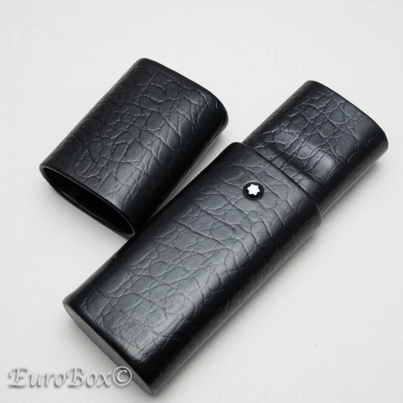 モンブラン ペンケース フローレンス クロコダイル・スタイル ブラック MONTBLANC Florence Leather Pen Case -  Black Crocodile Style - Euro Box