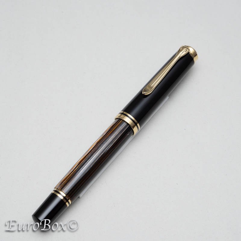 ペリカン 万年筆 スーベレーン M800 茶縞(ブラウンストライプ) Pelikan Souveran M800 Brown Stripe -  Euro Box