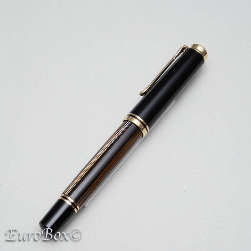 ペリカン 万年筆 スーベレーン M800 茶縞(ブラウンストライプ) Pelikan Souveran M800 Brown Stripe -  Euro Box