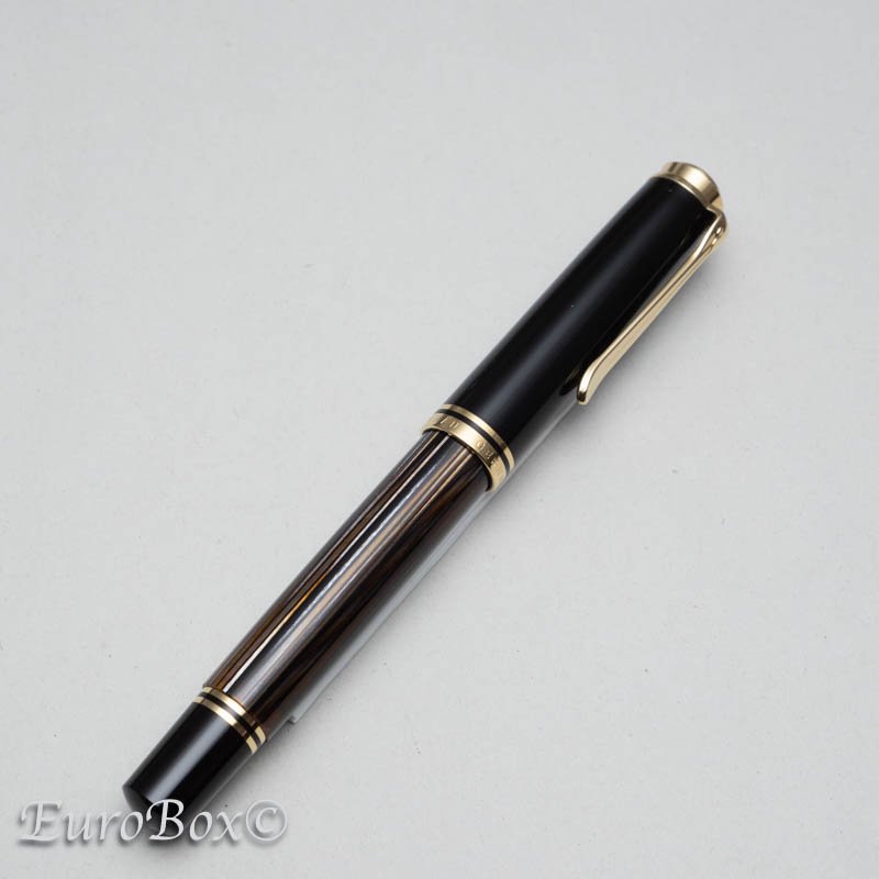 ペリカン 万年筆 スーベレーン M800 茶縞(ブラウンストライプ) Pelikan Souveran M800 Brown Stripe -  Euro Box