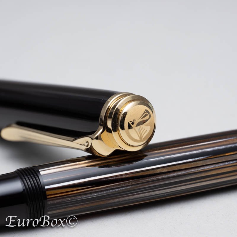 ペリカン 万年筆 スーベレーン M800 茶縞(ブラウンストライプ) Pelikan Souveran M800 Brown Stripe -  Euro Box