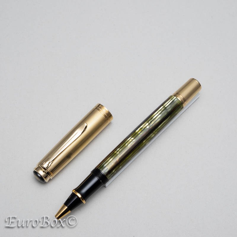 ペリカン ローラーボール スーベレーン R450 バーメイル トータス Pelikan Souveran Rollerball R450  Vermail Light Tortoise - Euro Box