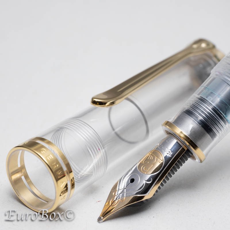 ペリカン 万年筆 スーベレーン M800 デモンストレーター パーツ名英語刻印 Pelikan Souveran M800 Demonstrator  English Imprint - Euro Box