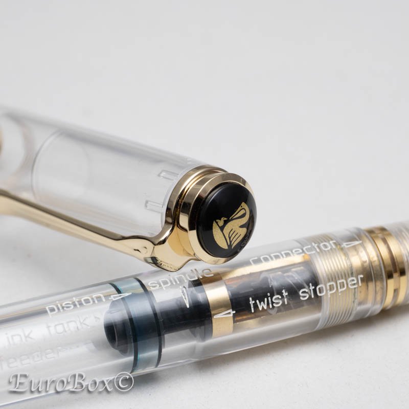 ペリカン 万年筆 スーベレーン M800 デモンストレーター パーツ名英語刻印 Pelikan Souveran M800 Demonstrator  English Imprint - Euro Box