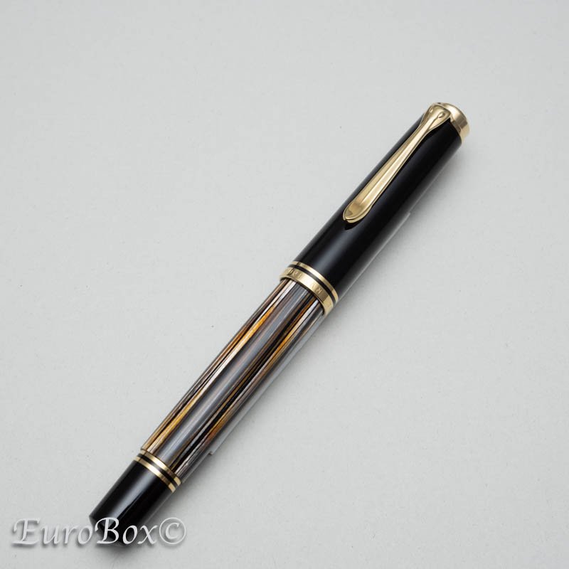 ペリカン 万年筆 スーベレーン M800 茶縞(ブラウンストライプ) Pelikan Souveran M800 Tortoiseshell Brown  - Euro Box