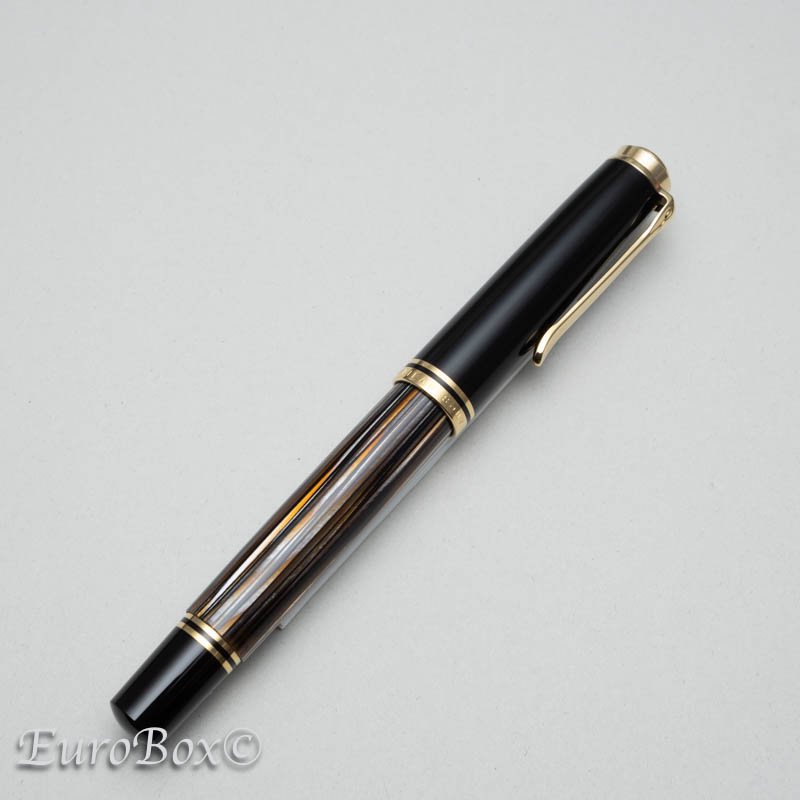 ペリカン 万年筆 スーベレーン M800 茶縞(ブラウンストライプ) Pelikan Souveran M800 Tortoiseshell Brown  - Euro Box