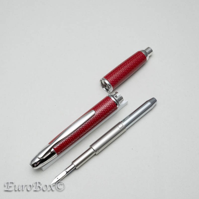 パイロット 万年筆 キャップレス 絣 赤 PILOT Capless Kasuri Red - Euro Box