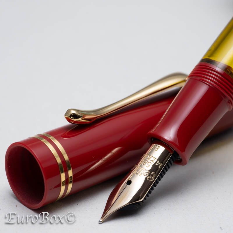 ペリカン 万年筆 M101N トータスシェルレッド Pelikan M101N Tortoiseshell Red - Euro Box