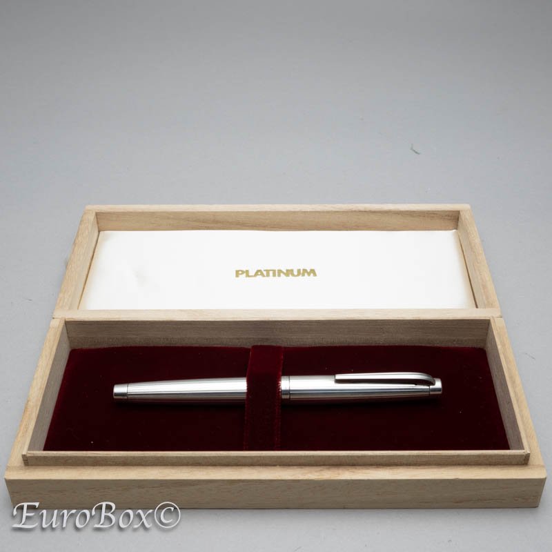 プラチナ 万年筆 シルバー PPSL-10000 プラチナペン先 PLATINUM Silver PPSL-10000 with Platinum  Nib - Euro Box