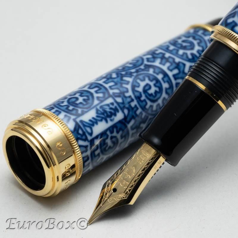 セーラー 万年筆 有田焼 染付章魚唐草濃 - Euro Box