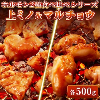 上ミノ 500g(100g×5)/ マルチョウ 500g(100g×5) 味噌タレ漬け 食べ比べセット